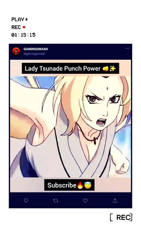 Lady Tsunade Punch Power 👊😇 #naruto #fyp #tsunade #lady #anime #support #love #edit #punch #shorts