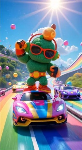 Hulk man Racing in Rambow line. #youtubeshorts #aivideo #usa #usashorts #hulk #canada #racing #viral