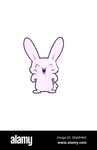 horizontally vibrating animation of cartoon rabbit laughing Stock Video Footage - Alamy