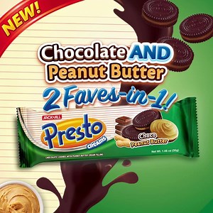The most awaited combo is here! Ang paborito nating Choco at Peanut Butter, pinagsama na in 1 exciting NEW flavor! Here's Presto Choco Peanut Butter 2 Faves-in-1! ♥ #Presto2Favesin1 | Presto Creams