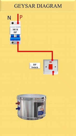 Geyser Connection Diagram | Safe Electrical Wiring #CircuitDiagram #electrician #HouseWiring #technicaleducation #control | Resonance Automation