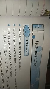 HCF and LCMLet's recall.Which is the smallest prime number?... | Filo