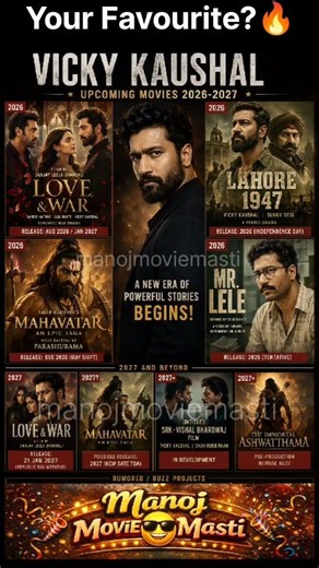 Vicky Kaushal upcoming Mega Projects2026-27#shortsfeed#shorts#viralshort#shortsviral#reels#bollywood