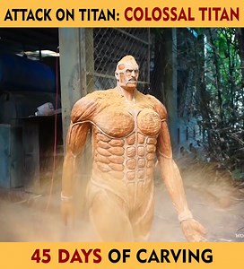 374K views · 1.2K reactions | Carving Wood - Colossal Titan in 45 Days #attackontitanseason4 #attackontitan #Titan #shingekinokyojin #woodworking #woodcarving #colossal | Woodart Vietnam | Facebook