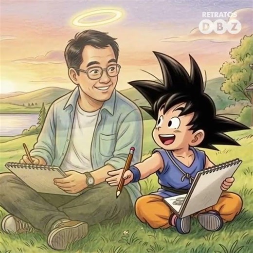 Animación ❤️ Akira Toriyama le enseña a Goku cómo dibujar?