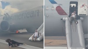 Harrowing footage shows flight panic