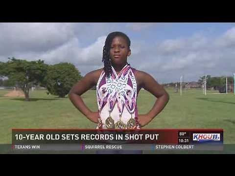 10-year-old sets records in shot put