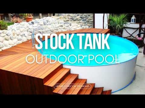 STOCK TANK POOL DESIGN IDEAS | HOW TO TRANSFORM CHEAP METAL TUB INTO LUXURY BACKYARD OASIS!
