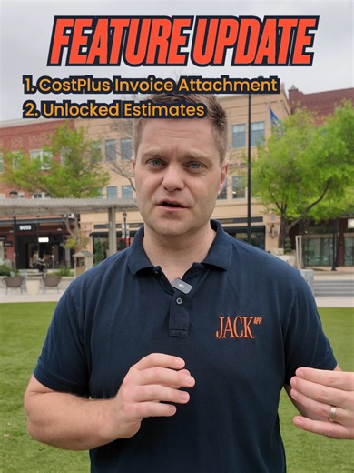 BUILDER UPDATE 🚨 3x new features are now live on JACK App 🏗️ 🧾 Attachments on Invoices - Great for cost plus builders who want to attach timesheets or bills to their client invoices. No more needing to send and keep track of three different documents the client needs to pay. 📝 Unlocked Estimates - For builders who just want to get moving quickly. The contract may still be in negotiation but doesn't mean you need to do a cold start. Get to work sooner and be able to have your paperwork catch
