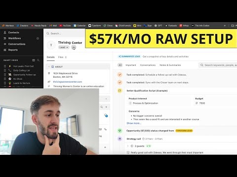 raw funnel setup for a $57k/mo creator client (Growth Operating)
