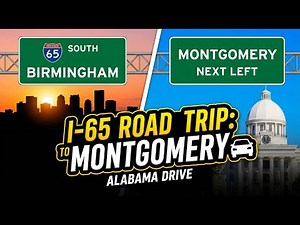 Driving on Interstate 65 from Birmingham to Montgomery, Alabama