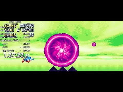 Sonic Mania Speedrun (Sonic, All Emeralds) in 1:37:23