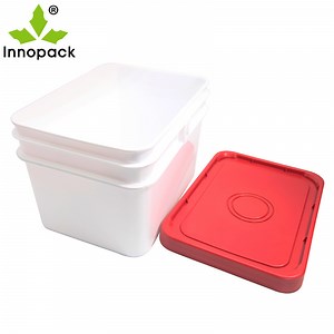 [Hot Item] Custom Square Paint Plastic Bucket with Handle and Lid