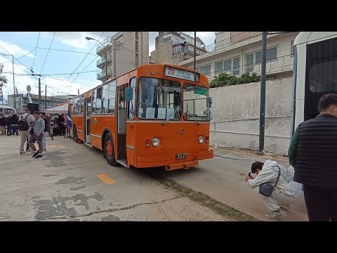 Ιστορικά Τρόλεϊ στον Πειραιά την Κυριακή των Βαΐων 5/4/26 – Ρετρό όχηματα στους Δρόμους του Πειραιά 