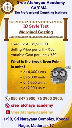 Sree Atchayaa Academy - IQ Style Test