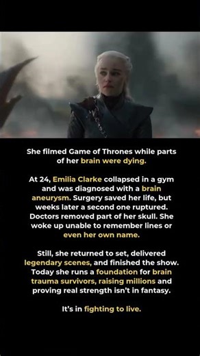 Emilia Clarke Almost Died… While Filming Game of Thrones 🐉 #Shorts #gameofthrones