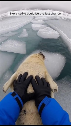 He Found a Baby Seal Trapped Beneath Solid Ice 😭🥶 #rescue #wildlife #arcticrescue