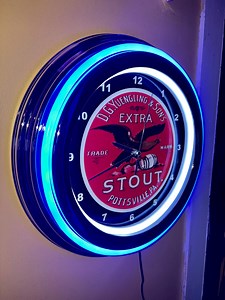 Yuengling Extra Stout Beer Bar Man Cave Blue Neon Style LED Retro Wall Clock Advertising Sign - Etsy Canada