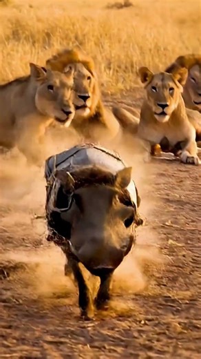 Warthog Charges Lion Pride in Golden Hour Chaos | Wildlife Shorts
