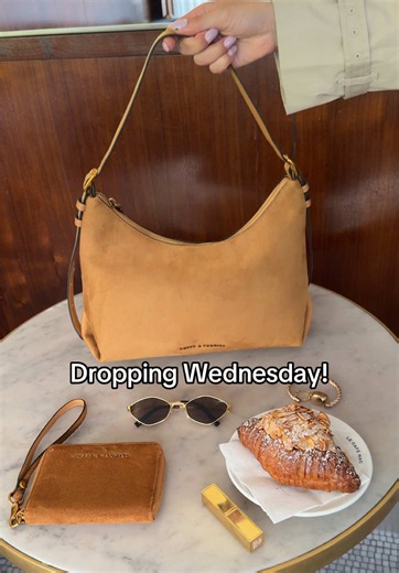 Your coffee dates are about to get a lot more chic ☕️ The Suede Collection drops this Wednesday 12PM ET! #suede #suedebag #fallfashion #fallbag