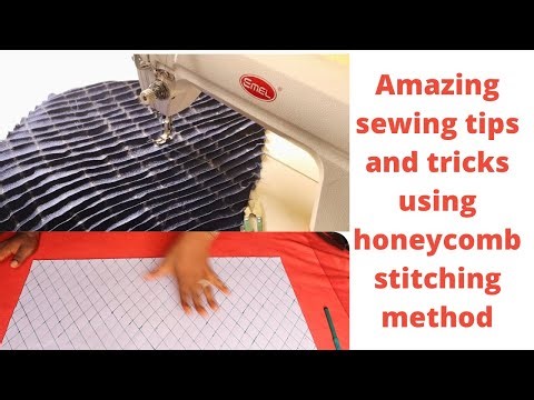 Amazing Sewing Tips and Tricks / honeycomb stitching method / pintucks neck sewing technique.