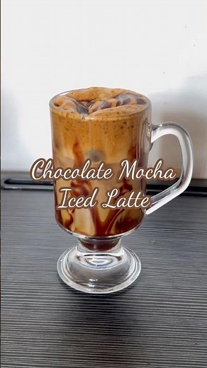 Chocolate mocha iced latte - rich, smooth, and chocolatey in every sip 🍫☕🧊