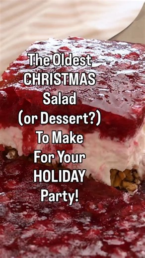 The oldest CHRISTMAS salad to make for your next holiday party. BUT WAIT… is it a dessert? 🎅 ADD THIS TO YOUR MENU! ➡️ COMMENT “recipe” or tap link in bio https://reluctantentertainer.com/cranberry-pretzel-salad/ #jellopretzelsalad #christmasjello #christmassalad #reluctantentertainer #pretzelsalad | Reluctant Entertainer