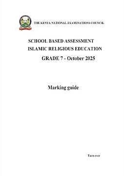 Grade 7 KNEC IRE— SBA 2025: Questions & Marking scheme download pdf