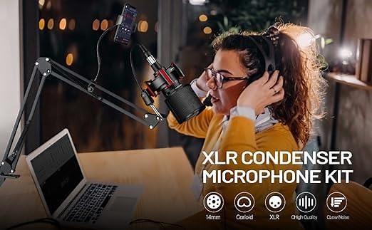 Condenser Microphone XLR,Professional Studio Recording Mic