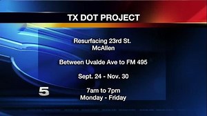 TxDOT Announces Road Closures for Construction Projects in McAllen, San Benito