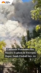 A warehouse storing fireworks in Esparto, California, near Sacramento, exploded Tuesday, triggering a towering fireball and setting off pyrotechnics midair. The Yolo County Sheriff’s Office confirmed the site was still burning. No immediate reports of injuries, as officials continue to assess damage and investigate the cause. #CaliforniaExplosion #EspartoFire #FireworksBlast #WarehouseExplosion #SacramentoNews #YoloCounty #BreakingNews #FireworksFire | The Daily Jagran