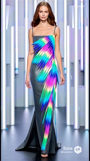 Prismatic Pulse Runway ⚡🌈 #shorts #model #fashiontrends