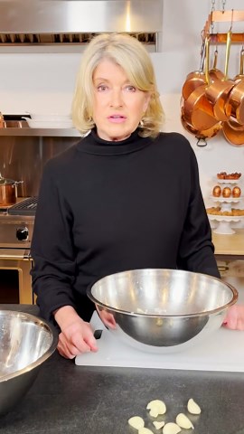 How to peel garlic fast using Martha’s stainless steel bowl trick