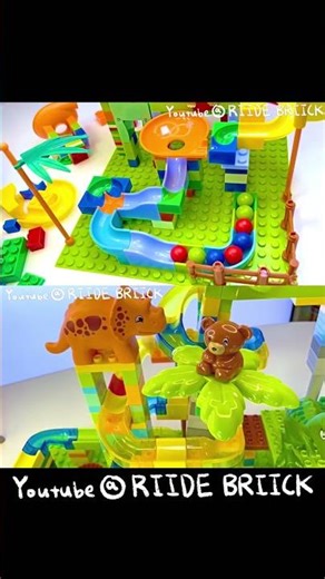 Marble Run Race ASMR:Pure Visual Therapy🌈Rainbow Spiral Satisfying Building Block Course