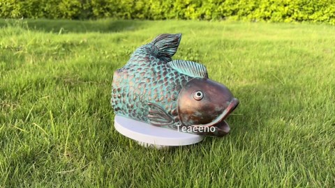 Teaeeno Fish Gutter Downspout Extension Decoration,3''x4'' Downspout Extender Diverter Splash Block Sculpture Outdoor Decor,Animal Resin Statue Ornaments, for Garden,Terrace,Lawn,Yard
