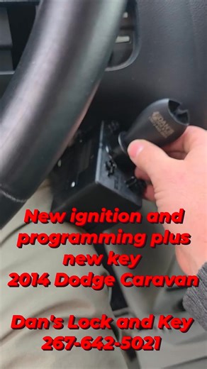 This 2014 Caravan wouldn't start because the ignition went bad. The customer installed a new ignition and called us to program it to the vehicle and make a new key for it. Vehicle is now ready to go on the lot for sale | Dan's Lock and Key