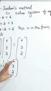 M1 JNTUH M1 R22 Gauss Jordan s Method solving system of equations Gauss Jordan s in T 005