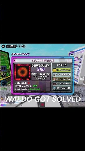 WHERES WALDO GOT SOLVED #secretuniverse #roblox #secret #agentorange #whereswaldo