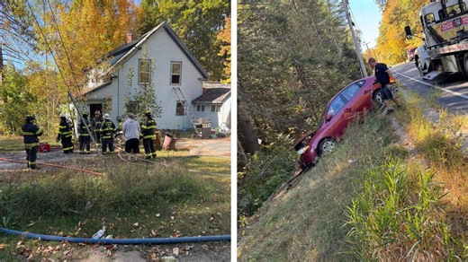Wilton firefighters respond to crash, structure fire within minutes