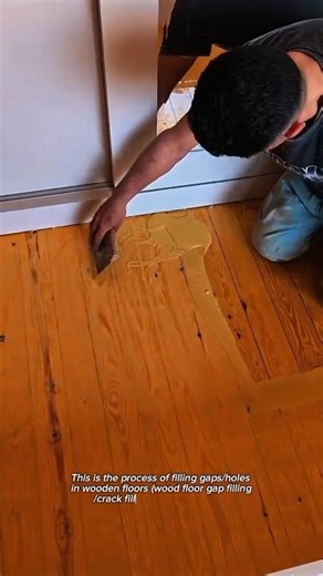 Wood Floor Gap Filling Before Sanding | Pro Wood Putty Repair Process