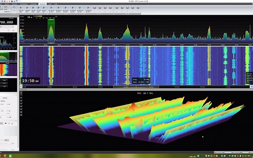 SDR-Radio V3.0.28使用RX888接收FM，查看3D频谱