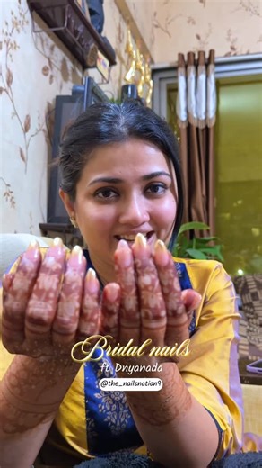 The Nails Nation (Studio & Academy) on Instagram: "Did Bridal engagement nails 💅 for the prettiest @dnyanadaramtirthkar Comment 💅 to book your appointments 📍office no 103E Monte Rosa Sinhagad Road #thenailstation #viral #academy #nailssalon #nailartcourse nailacademyinternational nailacademy trend nailartinspo nailartgallery nailinspo❤️ bridalnailsart💅❤️"