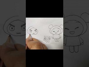 How to draw Pucca,Garu,mio and Yani || Pucca drawing