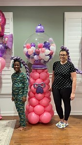 A K-POP birthday brought to life with character foil balloons and a custom balloon gumball machine. Bold colors and playful balloon details for the win 🎶 How cute is my assistant?!?!? Love it when I have time to work and goof off with my kids at the same time. #workfromhomemom #gumballmachine #kpopparty #kpopballoons #balloondecorations | Balloons by Victoria