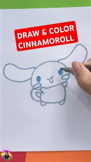 How to Draw & Color Cinnamoroll – Cute & Easy Kawaii Art! 🎨 #shorts
