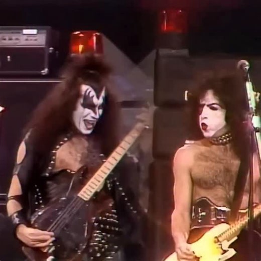 Slash on Instagram: "repost from @thelegendsofmusic Kiss performing “Deuce” Live on the 11th of July, 1975 on the Midnight Special iiii]; )'"
