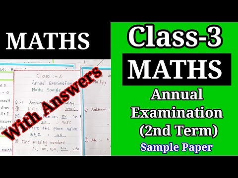 CLASS - 3 MATHS Sample Question Paper | Class-3 2nd Term Maths Sample Paper | Class-3 Final Exam