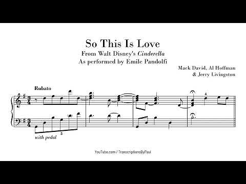 So This Is Love (The Cinderella Waltz) - Emile Pandolfi - Sheet music transcription