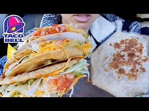 ASMR EATING TACO BELL CAR MUKBANG CRUNCHWRAP CANTINA CRISPY TACO CHEESE 먹방 REAL SOUNDS TWILIGHT SHOW