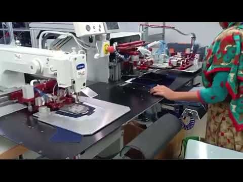 Automatic pocket attach machine